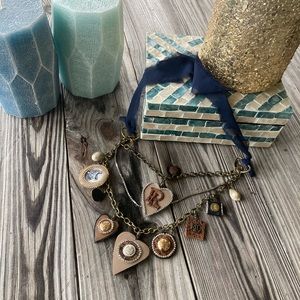 10 individual pendants necklace. Hand crafted